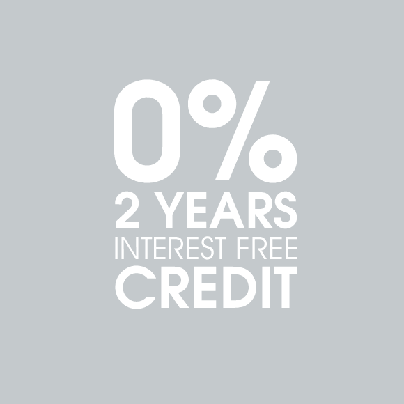 0% 2 years interest free credit available