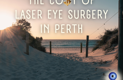 An image of a beach in Perth, WA. With text 'The cost of laser eye surgery in Perth'