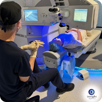 Person having laser eye surgery - refractive surgery